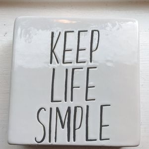 Keep it simple home decor ceramic block sign